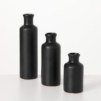 Black Bottle Vases (3 Sizes Available)