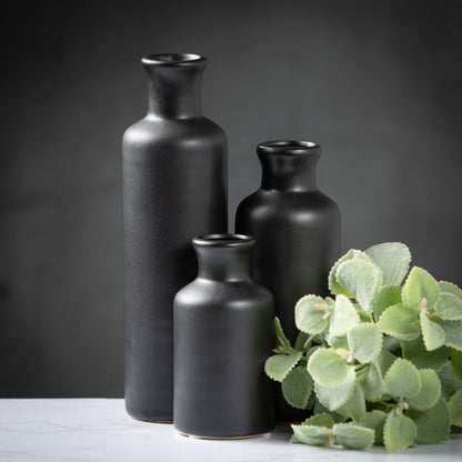 Black Bottle Vases (3 Sizes Available)