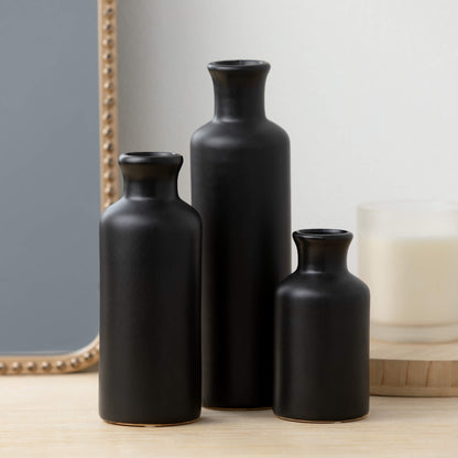 Black Bottle Vases (3 Sizes Available)