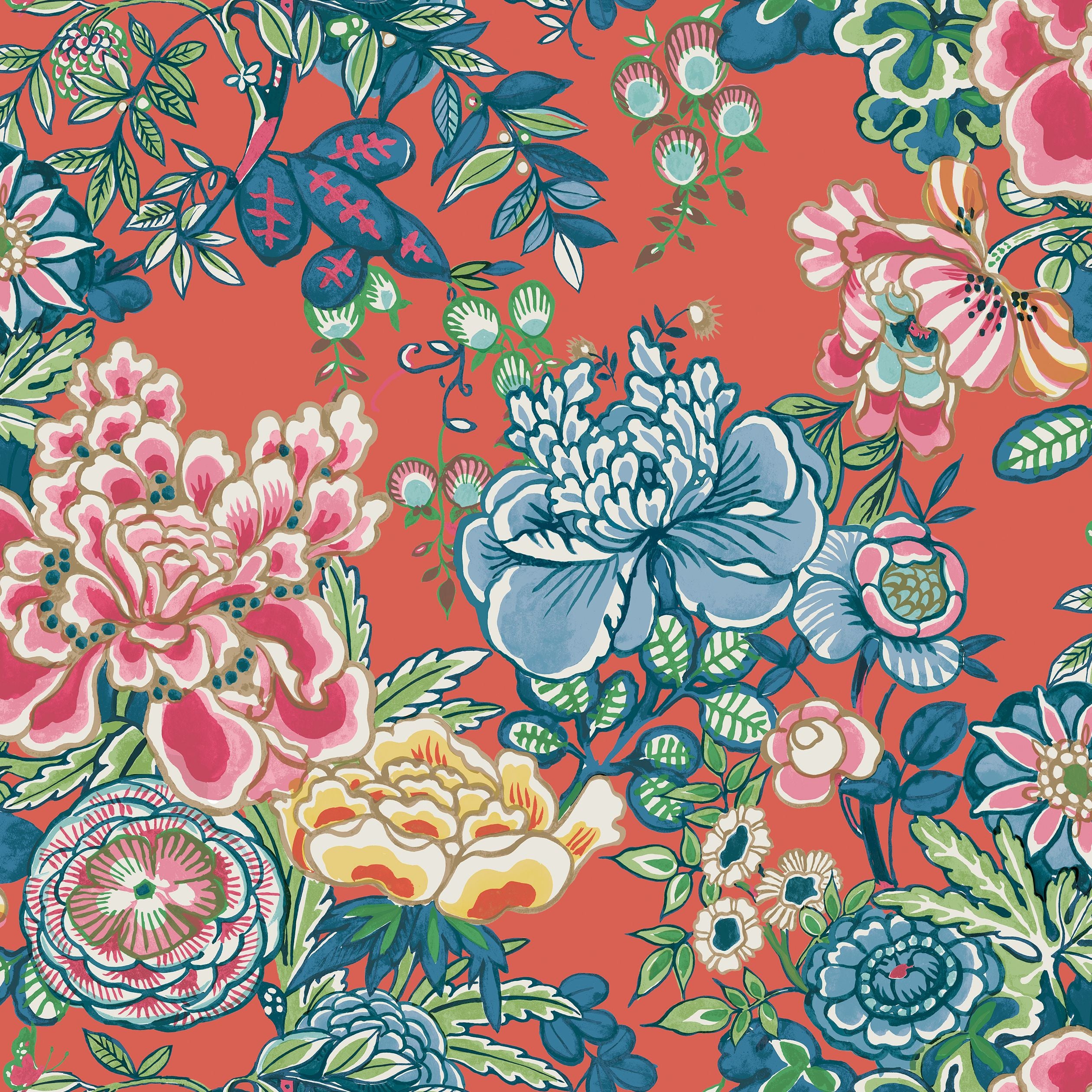 Peony Garden Thibaut Wallpaper - Double Roll