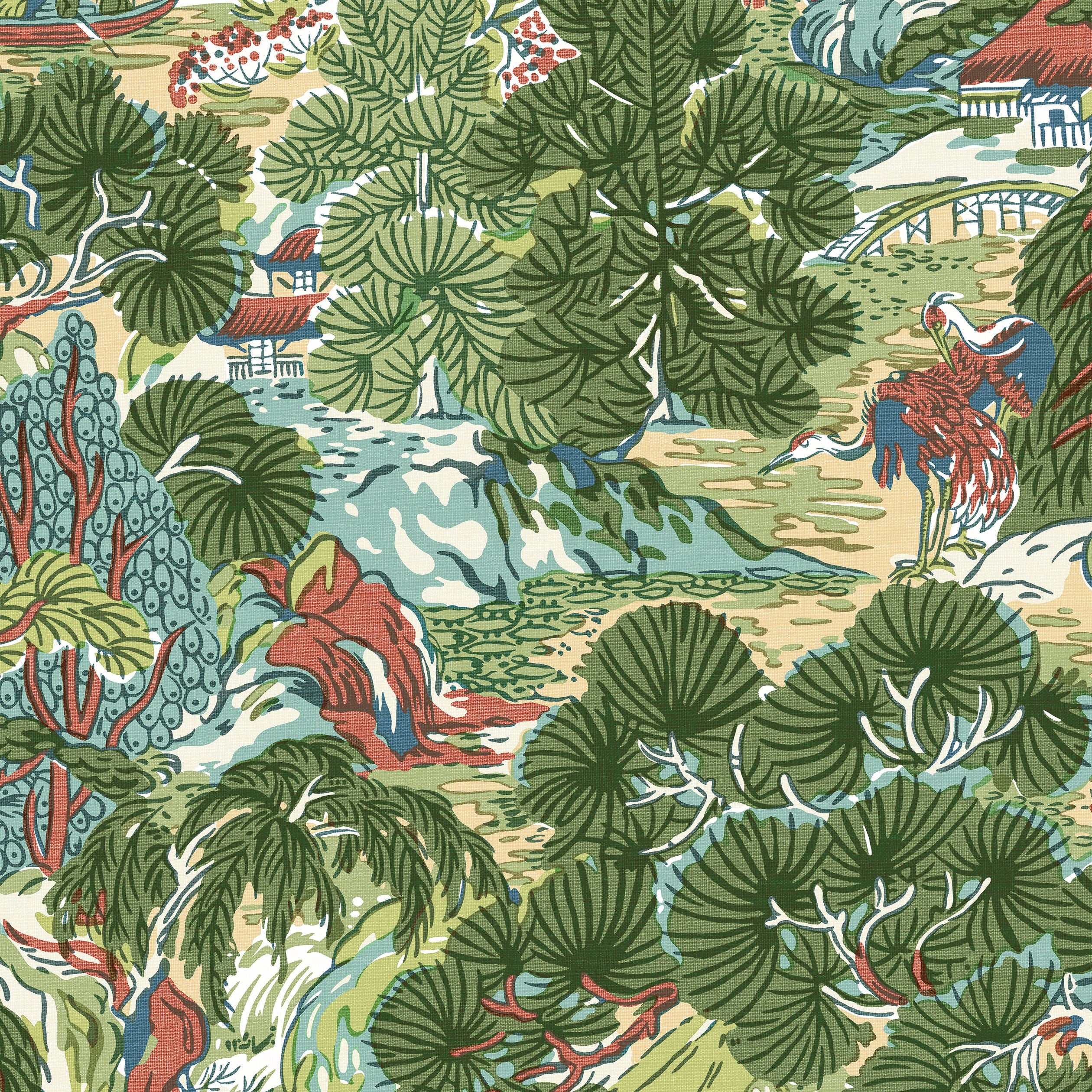 Pagoda Trees Thibaut Wallpaper - Double Roll