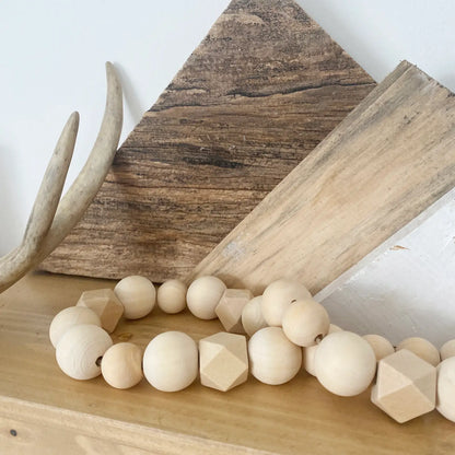 Geometric Wood Bead Garland