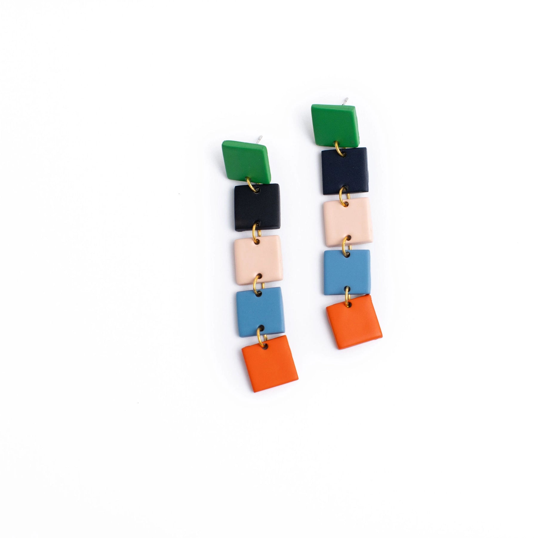 Rainbow Square Drop Earrings