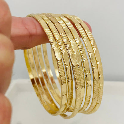 Hammered Bangles Bracelet Set (7)