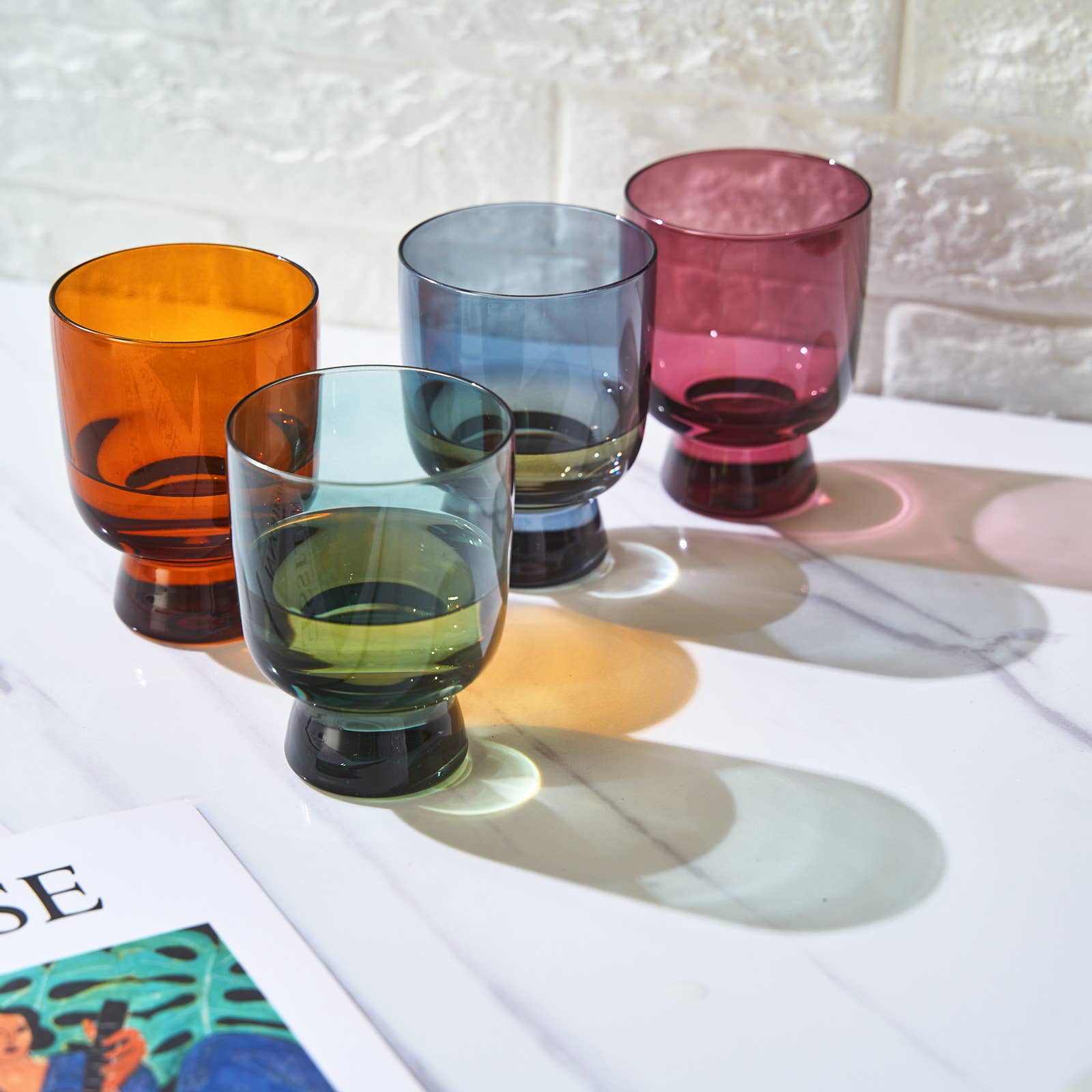 Short Stem Tumbler Wine Glasses | 4 Colors