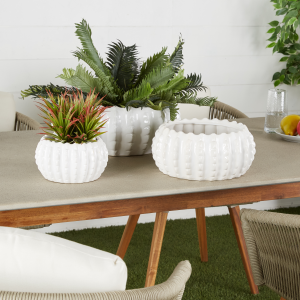 White Ceramic Indoor/Outdoor Planter (3 Size Options)