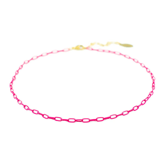 Layering Enamel Mini Paperclip Necklaces