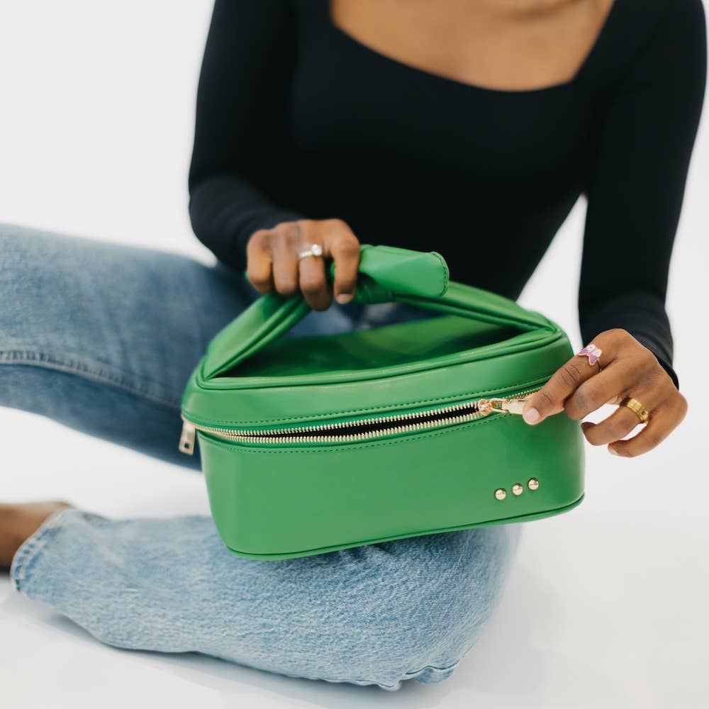 Madelyn Bow Makeup Bag | Emerald