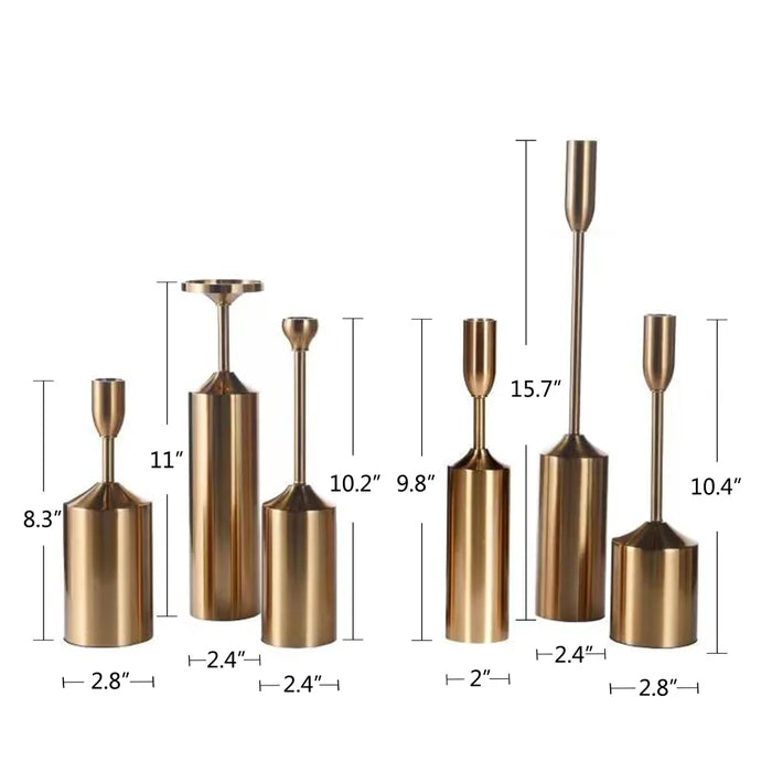 Gold Metal Candle Holders (6 Style Options)