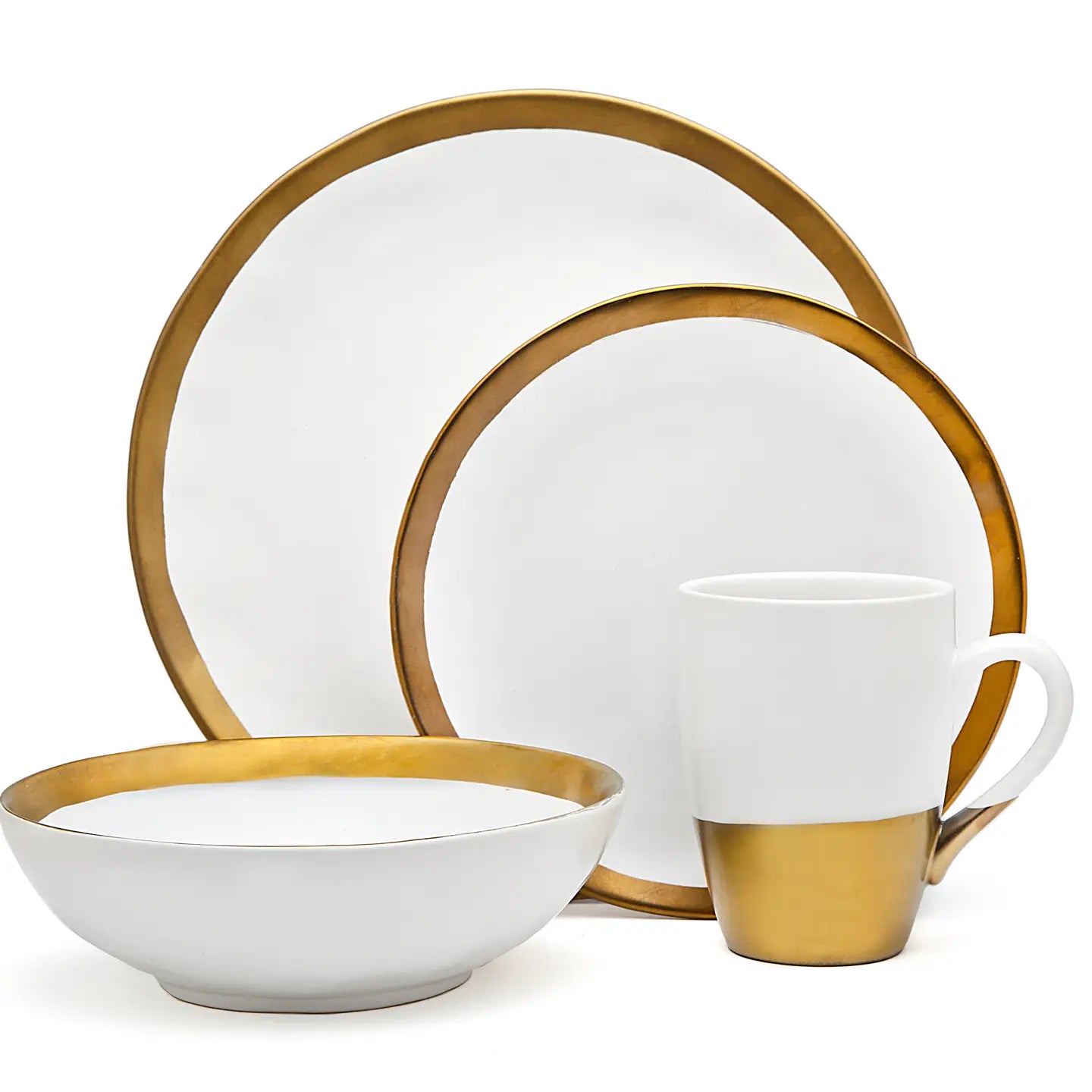 Gold and White Dishware