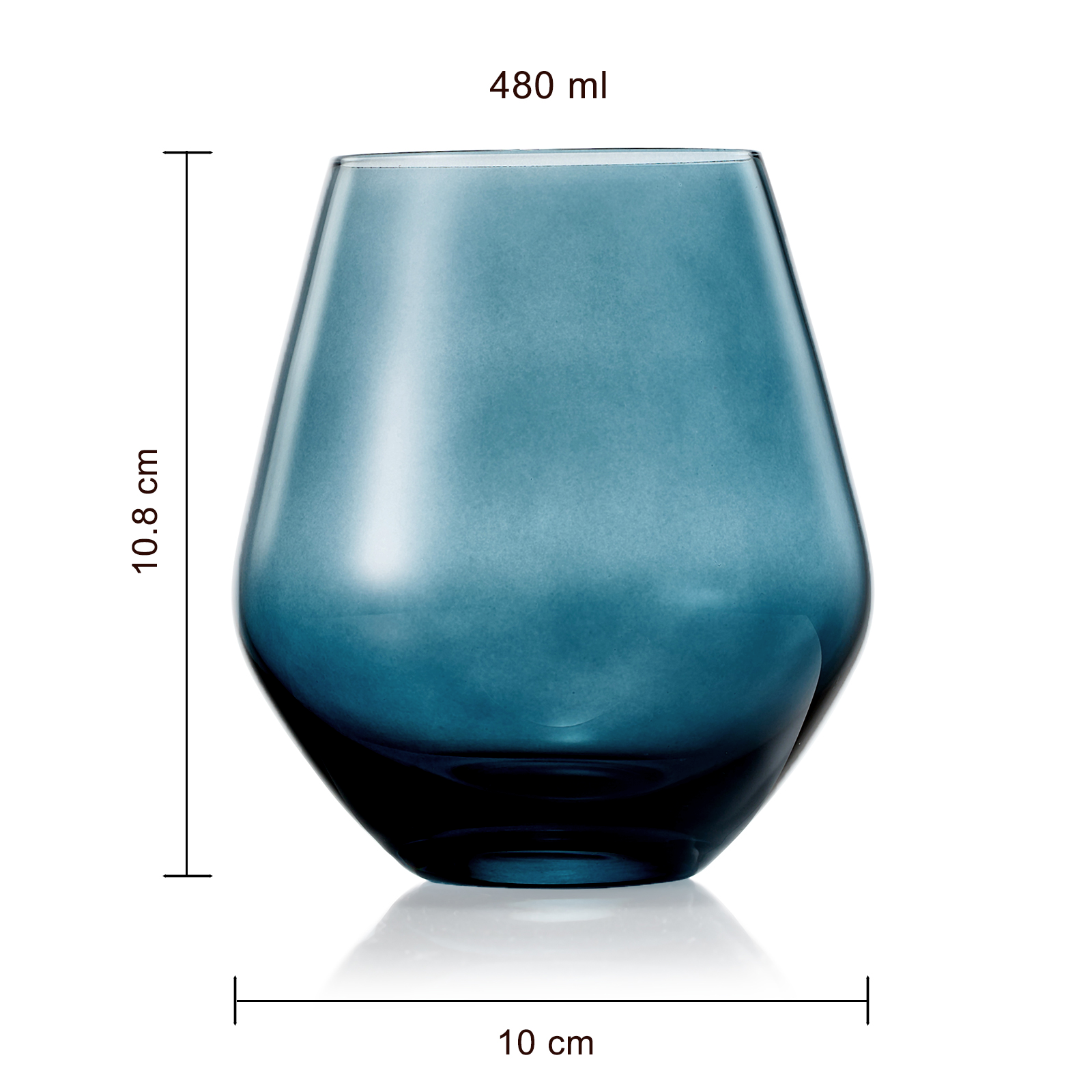 Colored Stemless Crystal Wine Glass