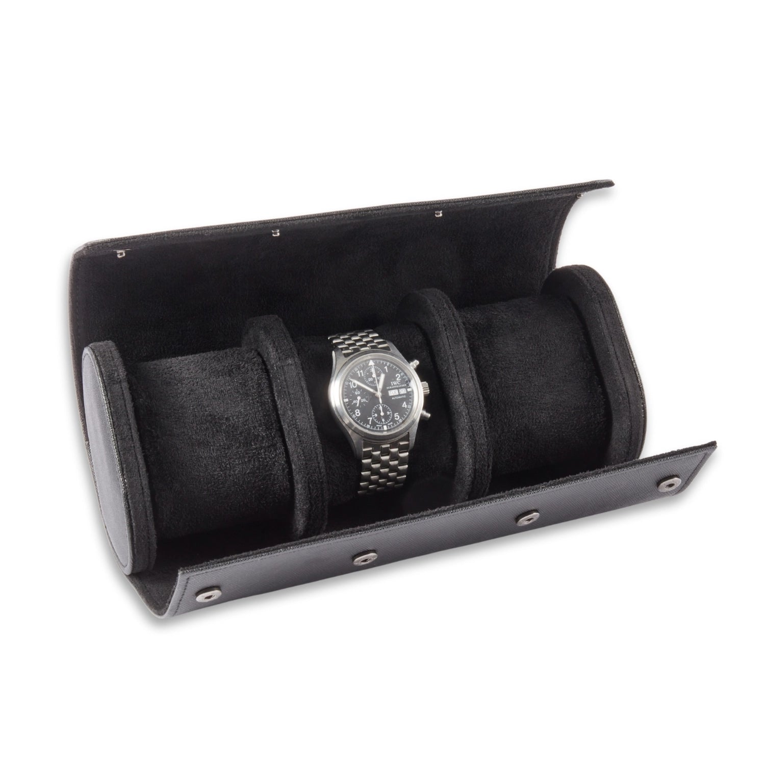 Milani Leather Watch Roll | Textured Black