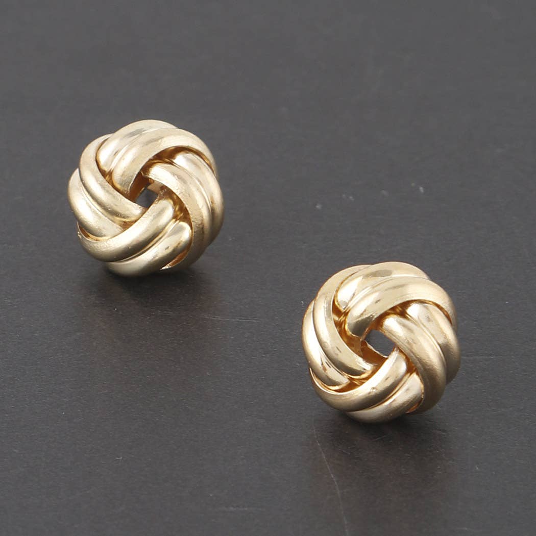 Tight Twisted Knot Earrings - Gold