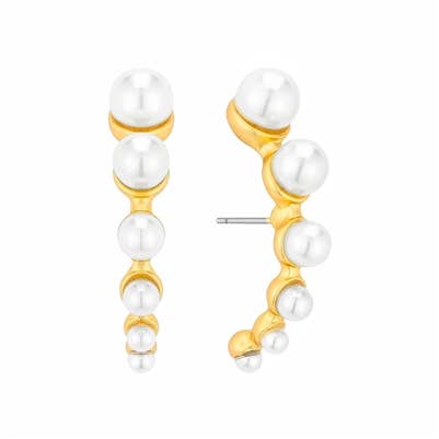 Gold With Pearl Studded Accents Earrings