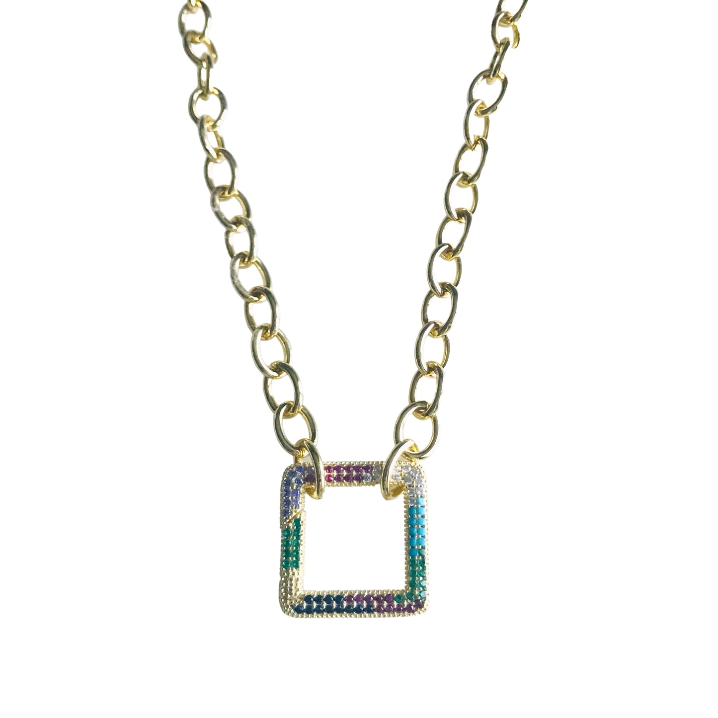 Rainbow Square Necklace