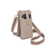 Nude Quilted Cell Phone Crossbody