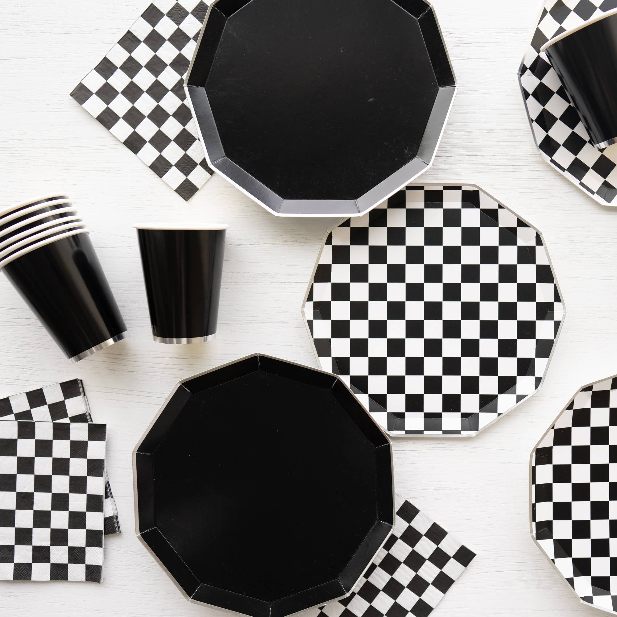 Black & White Checker Napkins