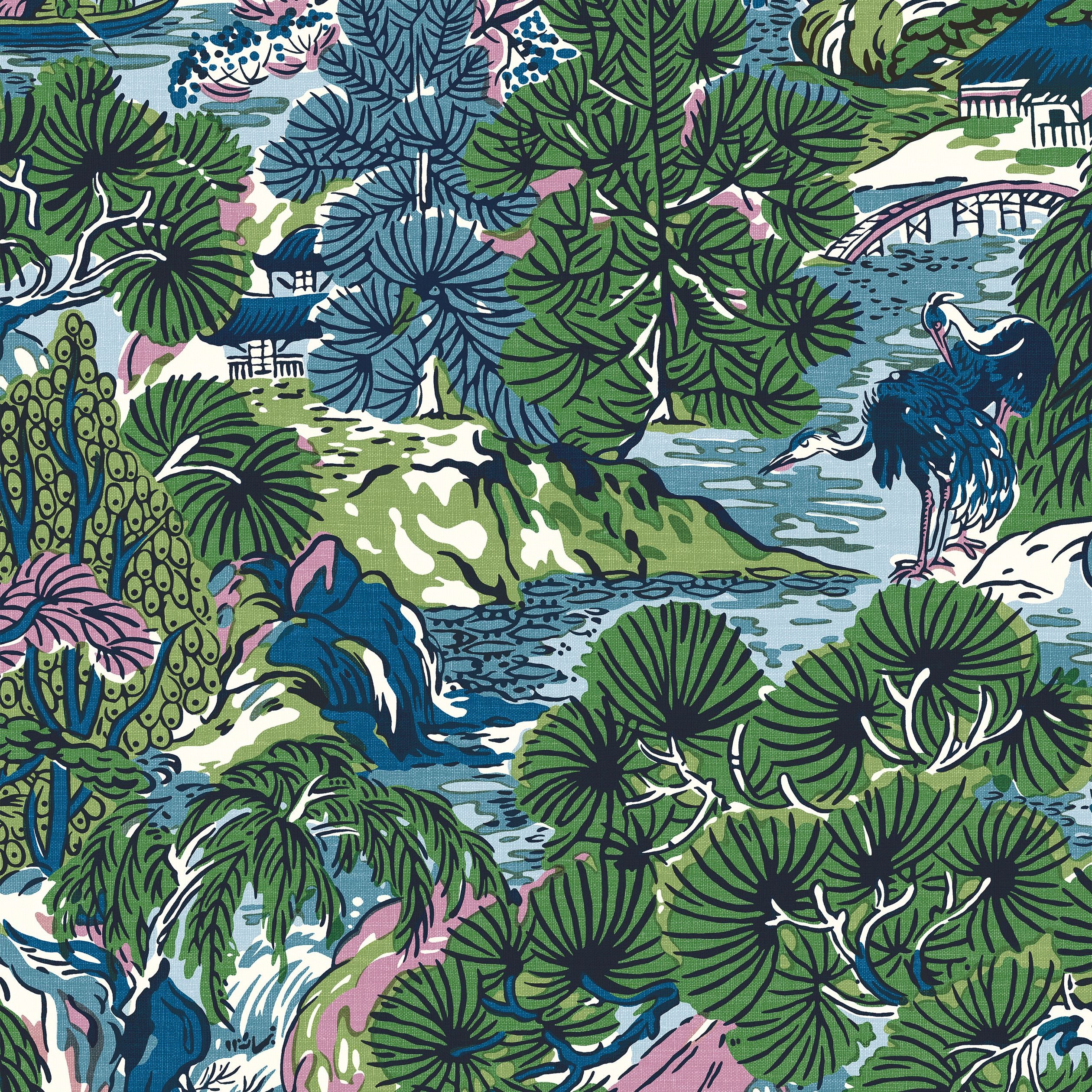 Pagoda Trees Thibaut Wallpaper - Double Roll