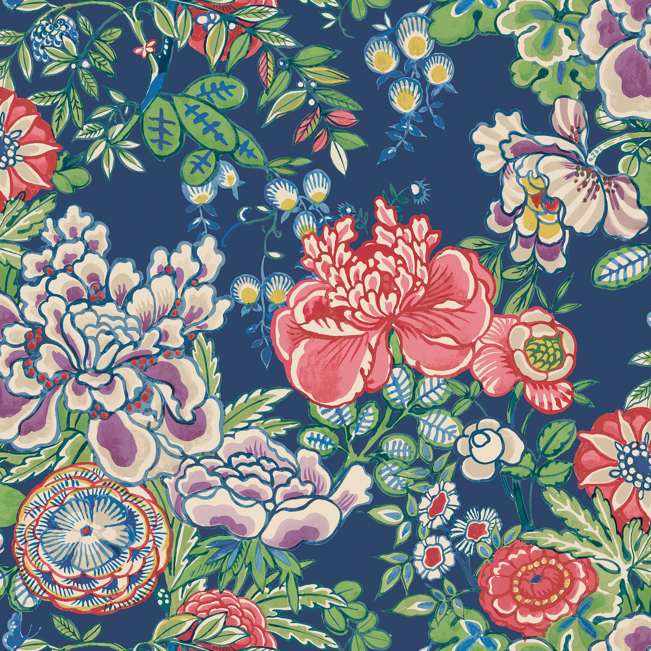 Peony Garden Thibaut Wallpaper - Double Roll