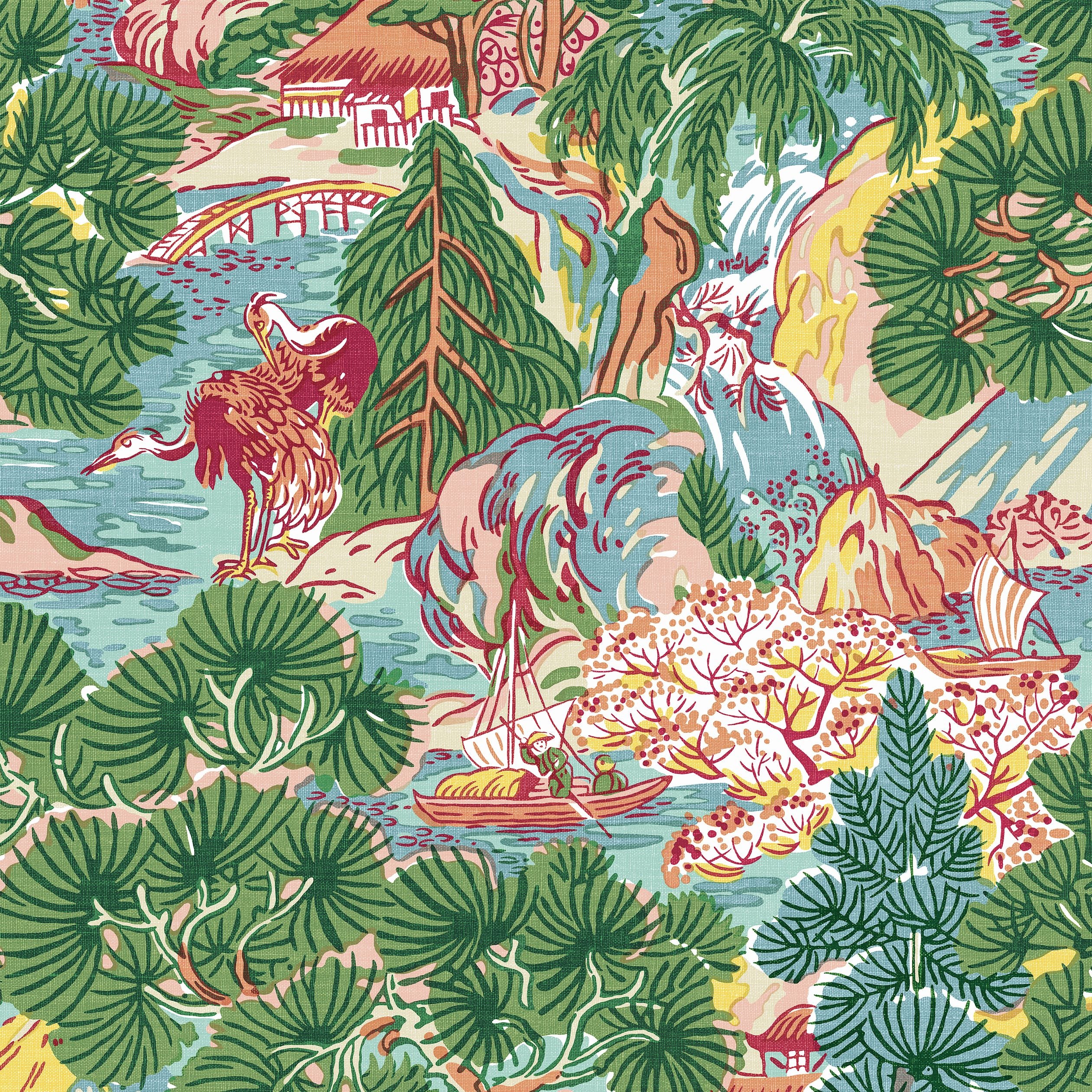 Pagoda Trees Thibaut Wallpaper - Double Roll