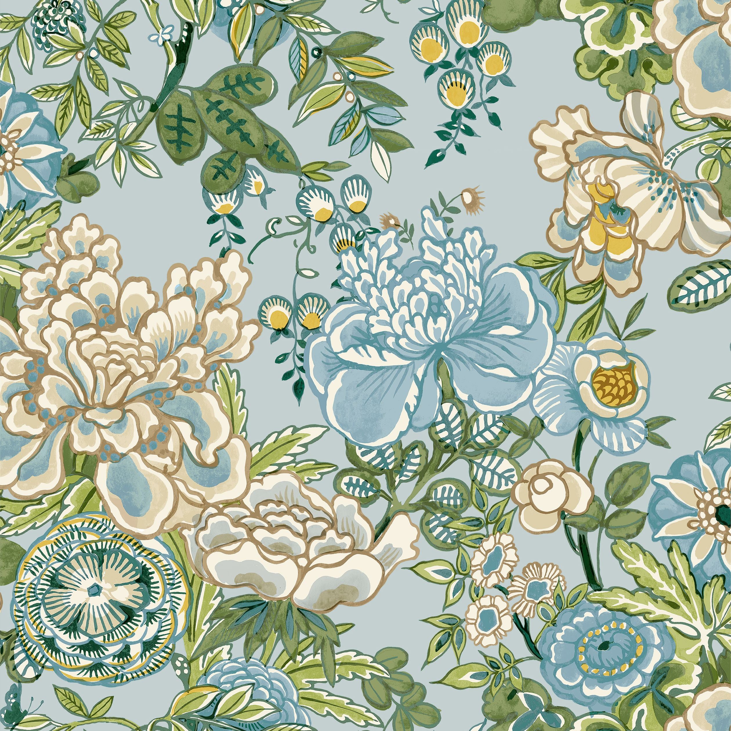 Peony Garden Thibaut Wallpaper - Double Roll