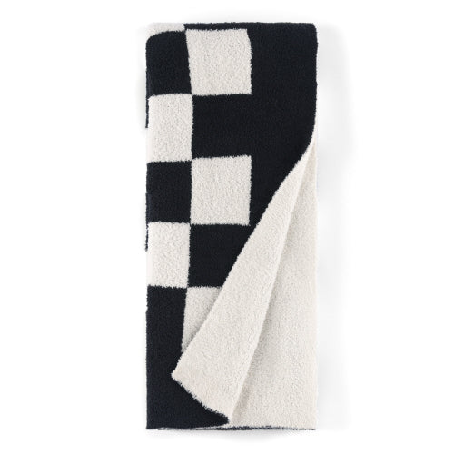 Checkered Black Throw