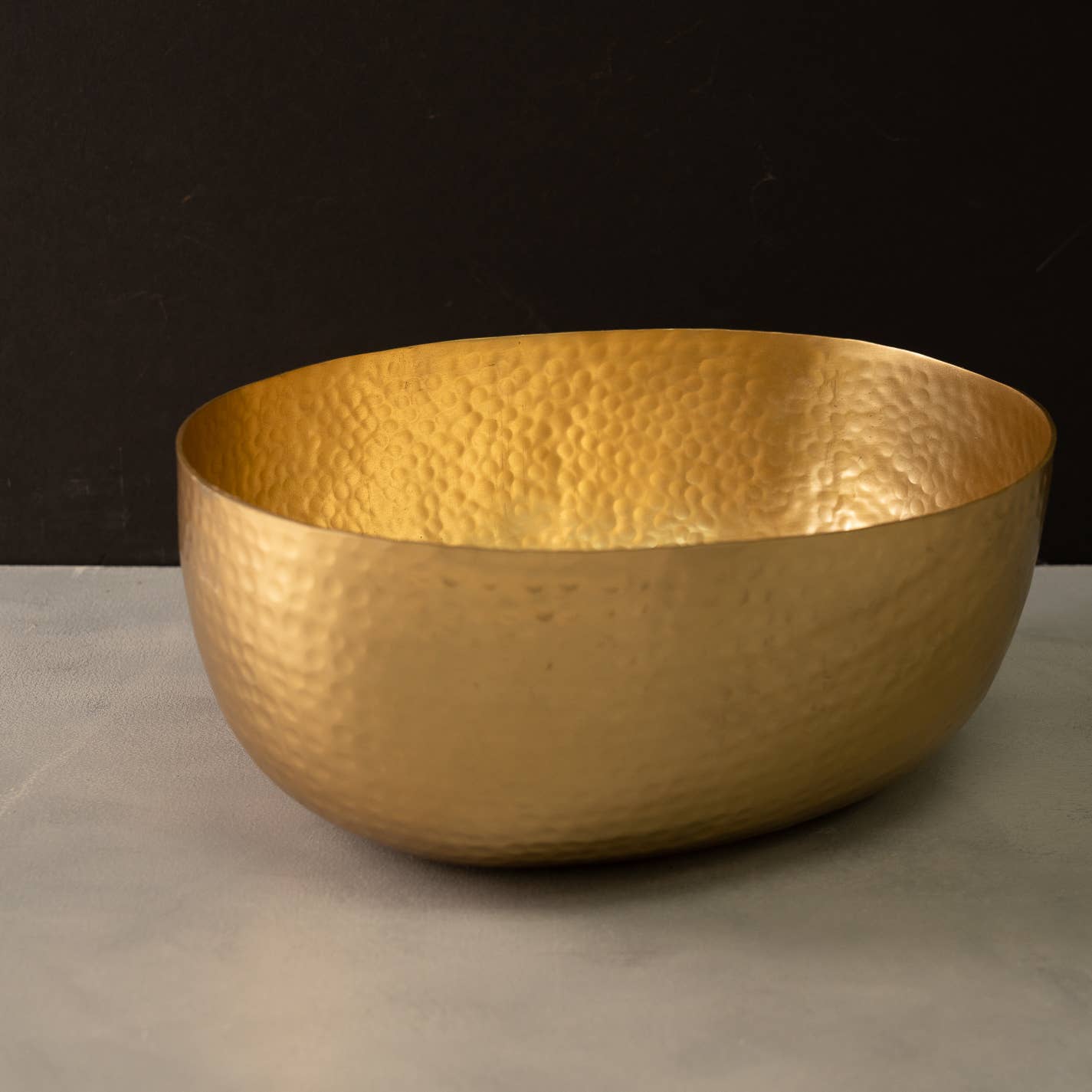 Gold Hammered Oval Bowl