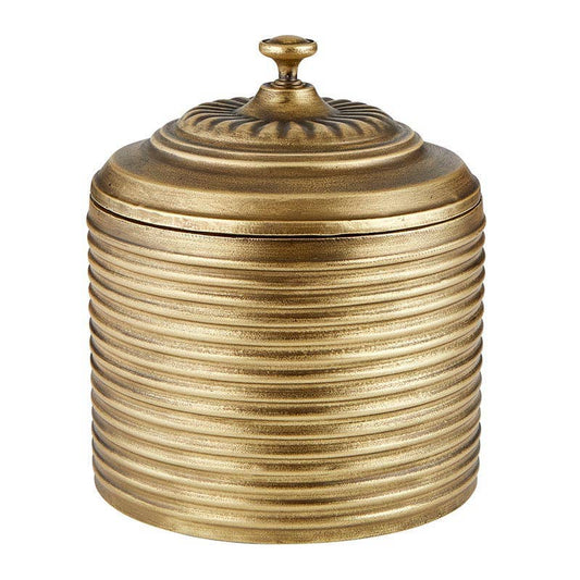 Large Round Gold Metal Pot