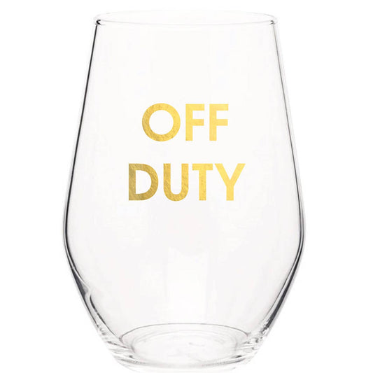 Off Duty - Gold Foil Wine Glass