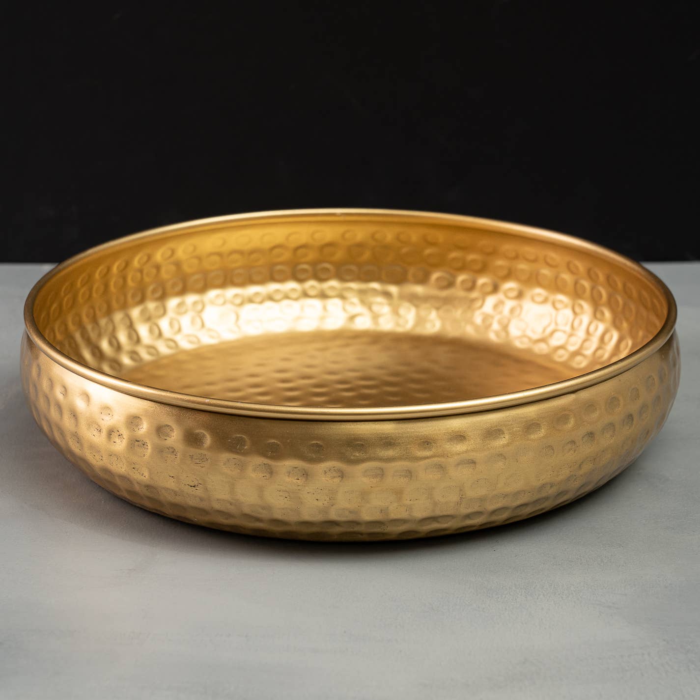 Sleek Gold Hammered Round Bowl