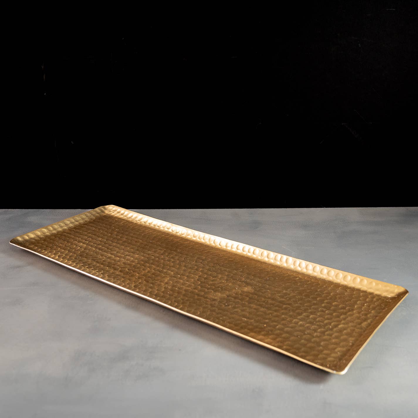 Gold Hammered Rectangle Tray, Large