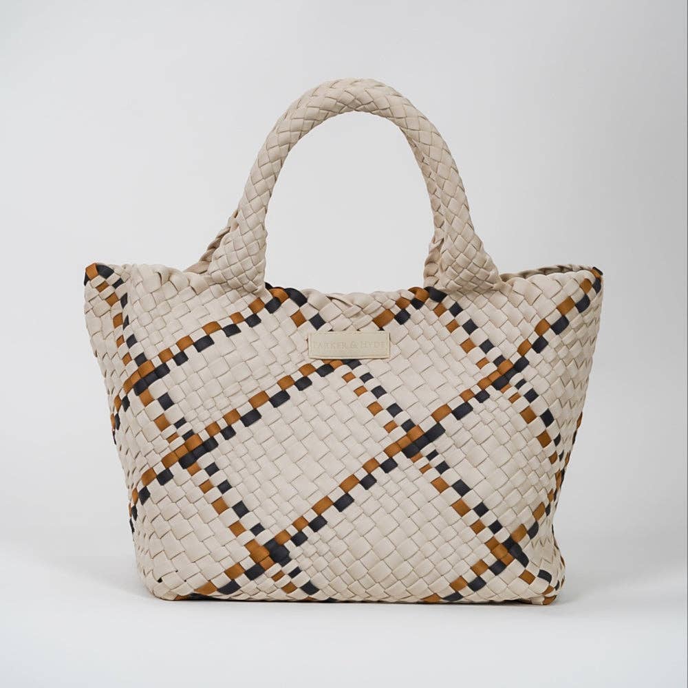 Bone & Camel Woven Tote