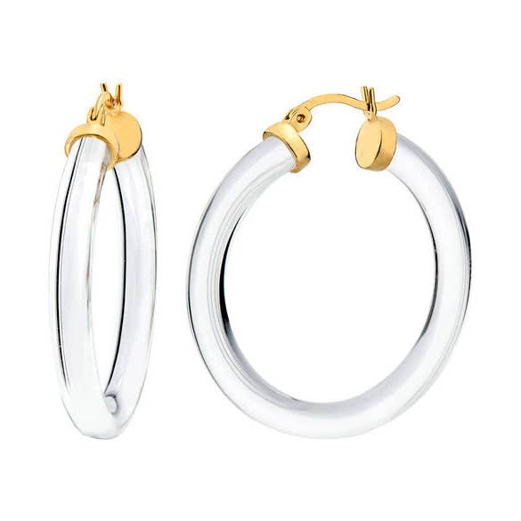 Thin Hoop Earrings in Clear