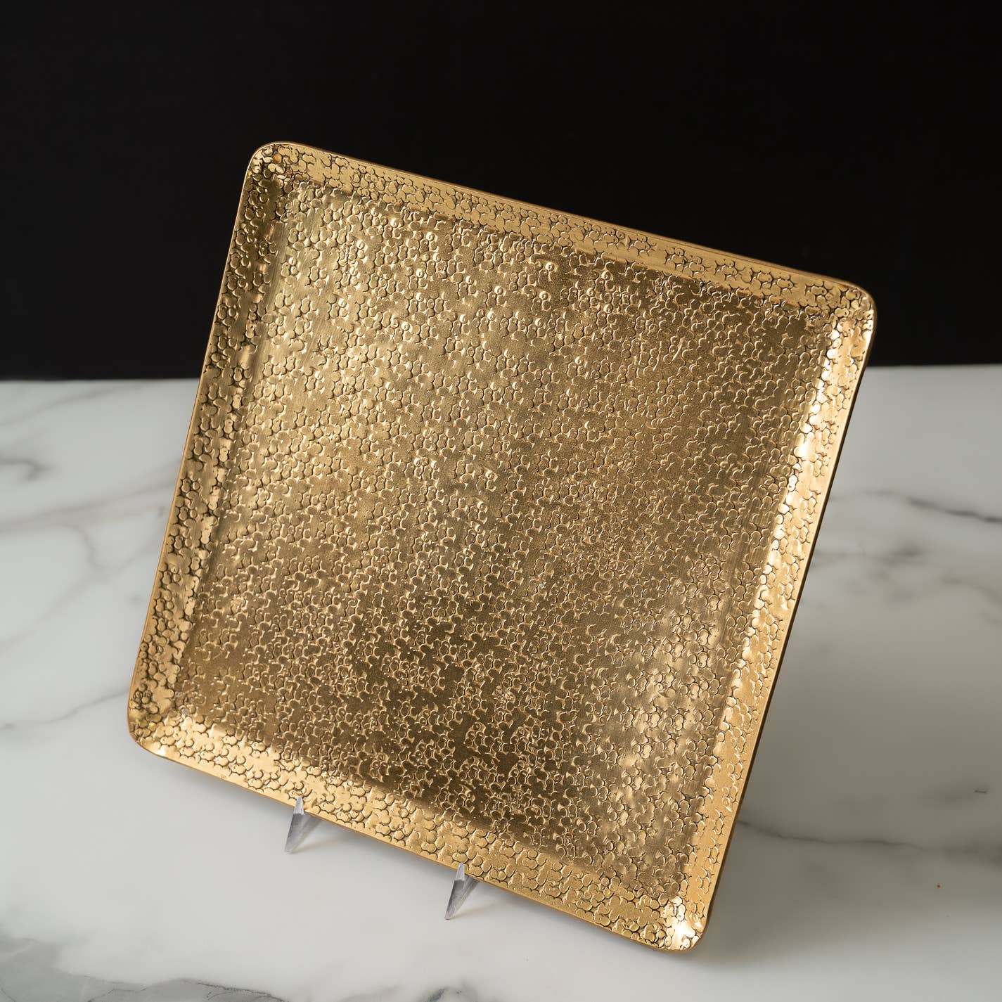 Gold Hammered Square Tray