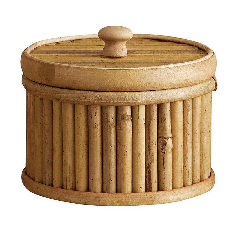 Round Bamboo Box With Lid