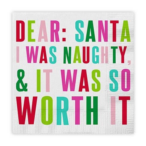 Dear Santa, I was Naughty Cocktail Napkins