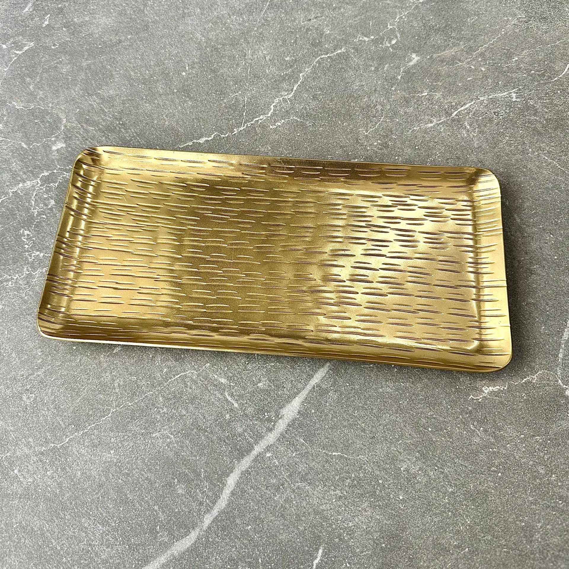 Gold Hammered Lines Tray