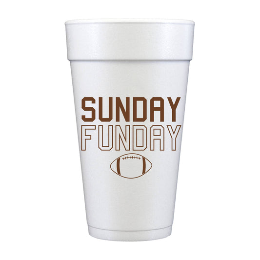 Sunday Funday Football Tailgate Foam Cups